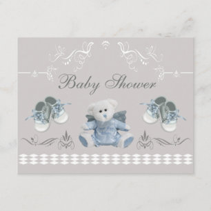 Cute Teddy & Shoes Baby shower Kaart