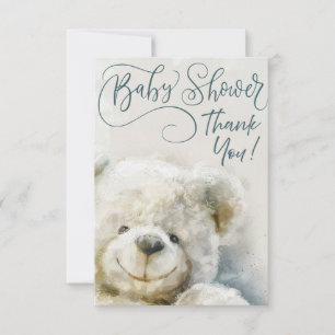 Cute Teddybeer Baby Shower Bedankkaart