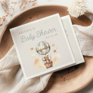 Cute Teddybeer Heet Lucht Ballon Baby Shower Servet