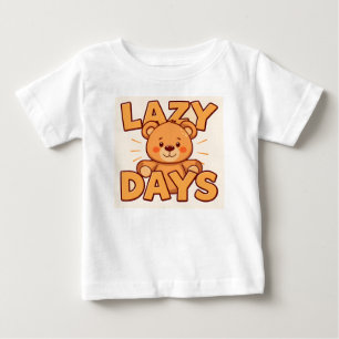 Cute Teddybeer Illustratie met Luie Dagen Tekst