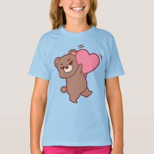 Cute Teddybeer Liefde T-Shirt Schattig Koppel Be