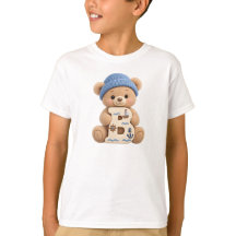 Cute Teddybeer T-shirt met beginletter B voor zeil