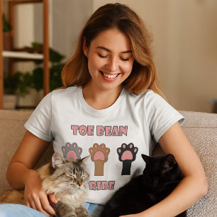 Cute Teenbalk Stam Kat Poot Trio Ontwerp T-shirt