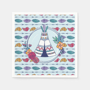 Cute Teepee Boho Tribal Servet