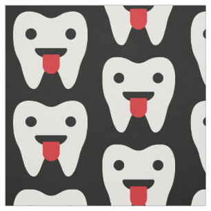 Cute Teeth Hearts Pattern Stof