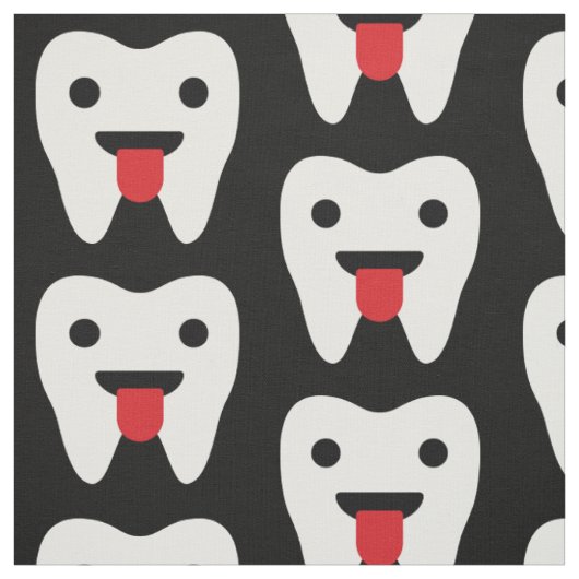 Cute Teeth Hearts Pattern Stof (Swatch)