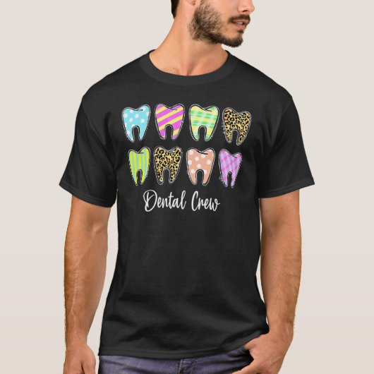 Cute Teeth Leopard Dental Bental Paasdag Christia T-shirt (Voorkant)