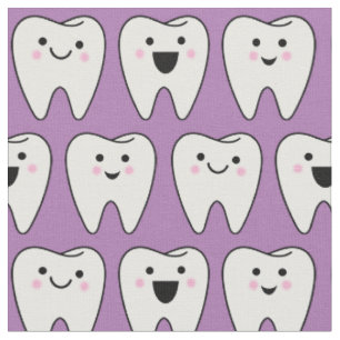 Cute Teeth Tooth Fairy Dentist Dental Paars Stof