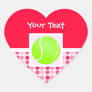Cute Tennis Ball Hart Sticker