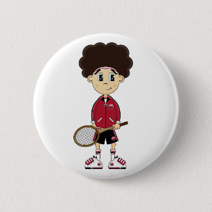 Cute Tennis Boy Badge Ronde Button 5,7 Cm
