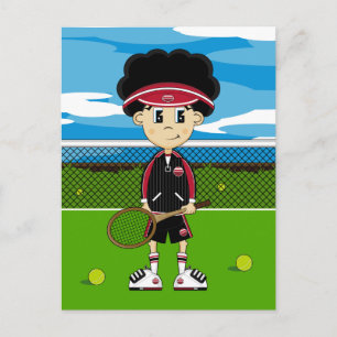 Cute Tennis Boy Briefkaart