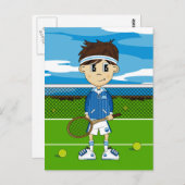 Cute Tennis Boy Briefkaart (Voorkant / Achterkant)