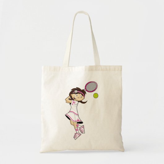 Cute Tennis Girl Canvas tas (Voorkant)