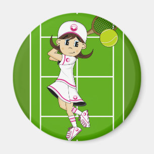 Cute Tennis Girl Magnet Magneet