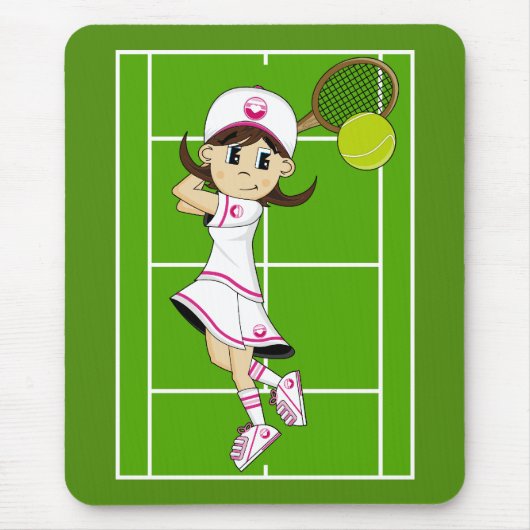 Cute Tennis Girl Mousepad Muismat (Voorkant)