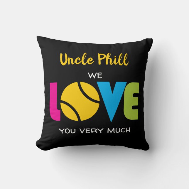 Cute Tennis LOVE - aangepaste tekst Kussen (Voorkant)