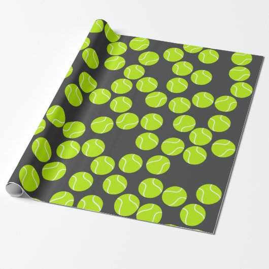 Cute Tennis Wrapping Paper Cadeaupapier (Uitgerold)
