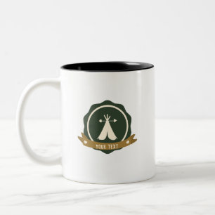Cute Tent Banner Camper Tweekleurige koffiemok
