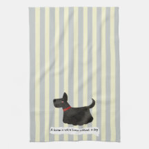 Cute Terrier blue en crème striped