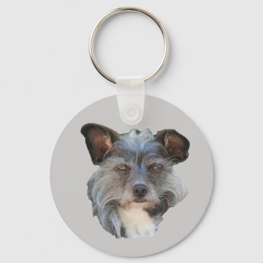 Cute Terrier Mixed Breed Mutt Dog Sleutelhanger (Voorkant)
