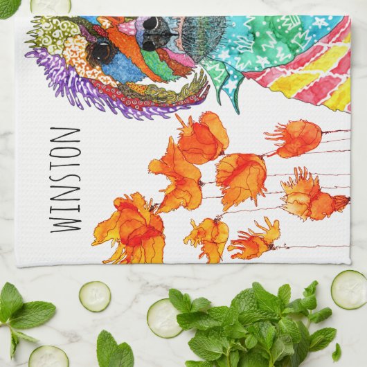 Cute Terrier Mixte Serviette De Cuisine (Plié)