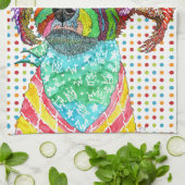 Cute Terrier Mixte Serviette De Cuisine (Plié)