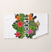 Cute text Hibiscus green, roze en wit modern Bad Handdoek (Handdoek)