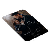 Cute Text Overlay Monogram Two Photo Weduwnaar Sav Magneet (Rechterzijde)