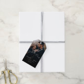 Cute Text Overlay Two Photo Wedde Save the Date Cadeaulabel (Met Touw)