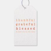 Cute Thankful Grateful Blessed Thanksgiving Treat Cadeaulabel (Achterkant)