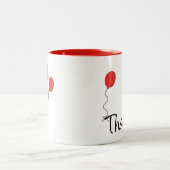Cute "Thanks" with Red Balloon Thank You Gift Mug (Centre)
