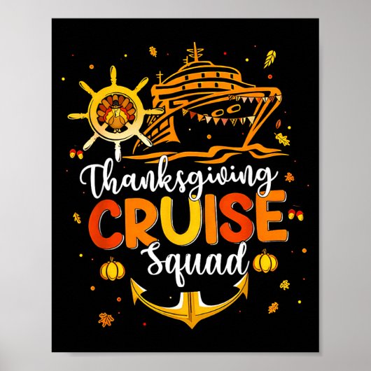 Cute Thanksgiving Cruise Squad Matching Family Vac Poster (Voorkant)