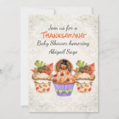 Cute Thanksgiving Cupcakes Baby shower Invitation (Devant)