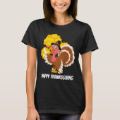 Cute Thanksgiving dinde ajouter le message t-shirt (Devant)
