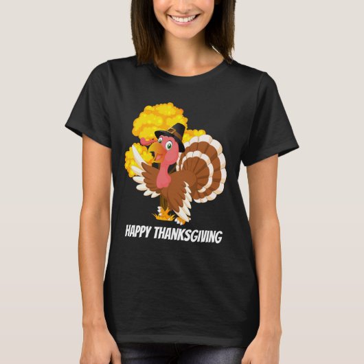 Cute Thanksgiving dinde ajouter le message t-shirt (Devant)