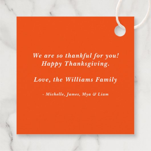 Cute Thanksgiving Friendsgiving Greetings Treat Bedankjes Labels (Achterkant)