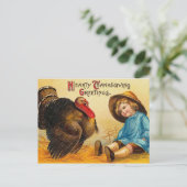 Cute  Thanksgiving Greeting Feestdagenkaart (Staand voorkant)