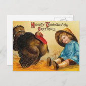 Cute  Thanksgiving Greeting Feestdagenkaart (Voorkant / Achterkant)