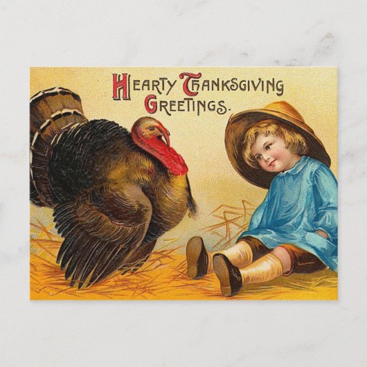 Cute  Thanksgiving Greeting Feestdagenkaart (Voorkant)