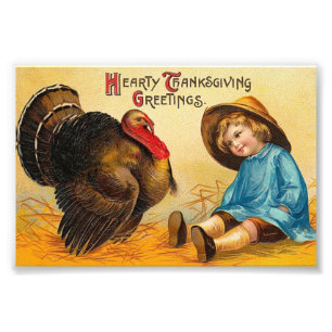 Cute  Thanksgiving Greeting Foto Afdruk