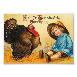 Cute Thanksgiving Greeting Foto Afdruk