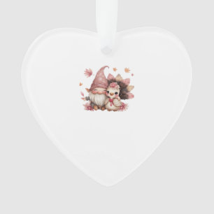 Cute Thanksgiving-kabouter met kalkoenillustratie  Ornament