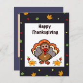 Cute Thanksgiving kalkoen Feestdagenkaart (Voorkant / Achterkant)
