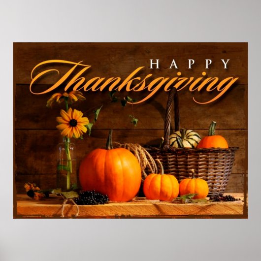 Cute Thanksgiving Pumpkin Poster (Voorkant)