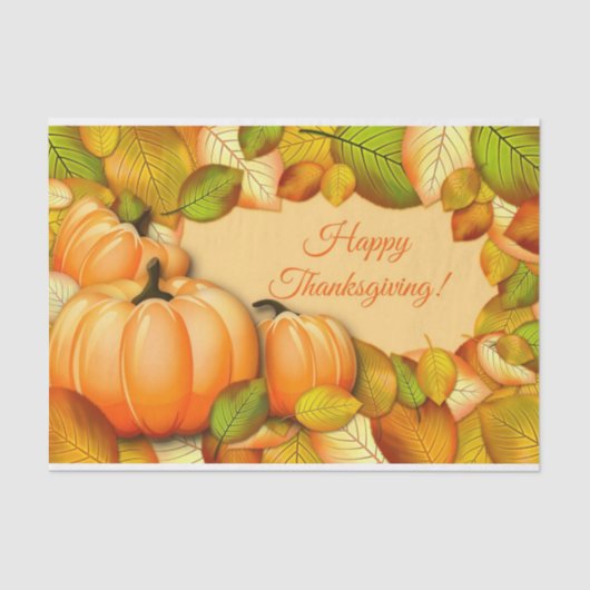 Cute Thanksgiving Pumpkin Tissuepapier (Voorkant)