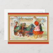 Cute  Thanksgiving Town Turkey Briefkaart (Voorkant / Achterkant)