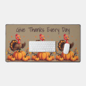 Cute Thanksgiving Turkey Autumn Pumpkins Scene (Clavier et souris)