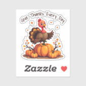 Cute Thanksgiving Turkey Autumn Pumpkins Scene Sticker (Vel)