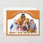 Cute Thanksgiving turkey backdrop group photo Briefkaart (Voorkant / Achterkant)
