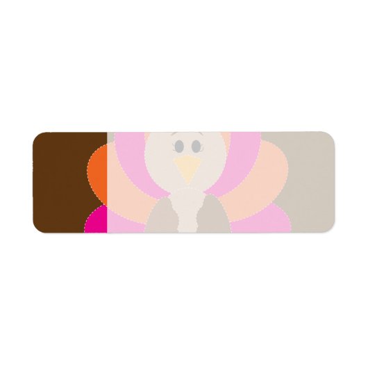 Cute Thanksgiving Turkey Herfst Autumn Harvest Etiket (Voorkant)